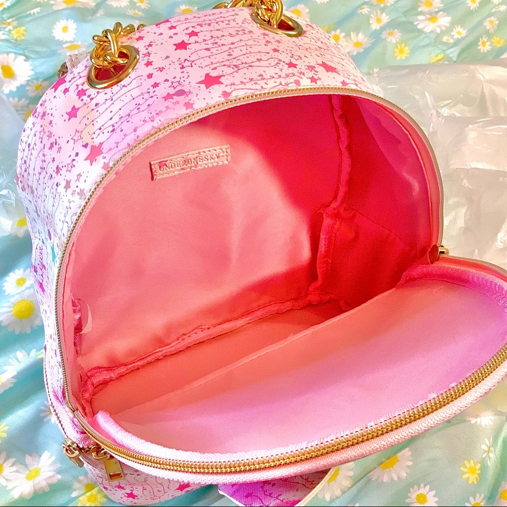 Pink Rainbow Stars & Ribbons Mini Backpack w/ Bow - Picture 8 of 9